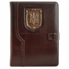 Кожаный блокнот, ежедневник А5 Герб Украины коричневый