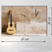 Настенные часы-картина на холсте Гитара
