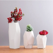Набор керамических ваз Полигональный White