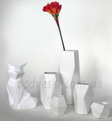 керамические вазы декор статуэтка Лиса полигональная